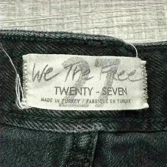 WE THE FREE People Black Button Fly Cut Off Distressed Denim Shorts Size 27 EUC - Picture 2 of 12